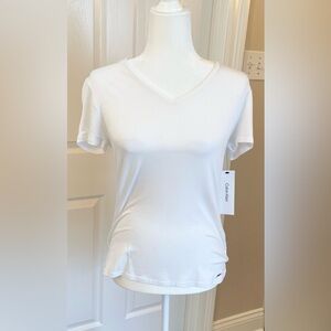 Calvin Klein white, v-neck t-shirt